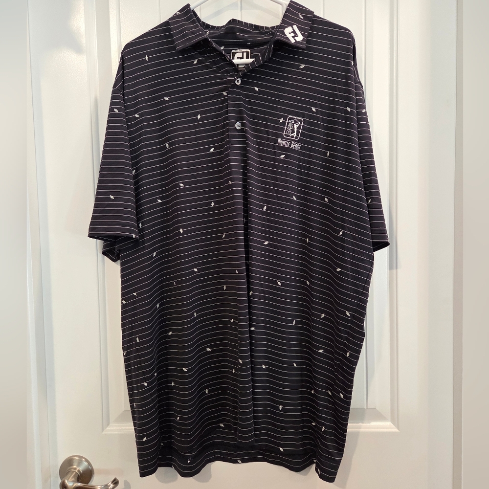 FootJoy Navy and White Striped Polo